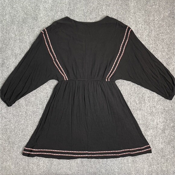 Savanna Jane Dress Size Small Embroidered Floral Long Sleeve Stretch Waist Boho - Picture 3 of 9